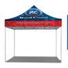 advertising flag with feather flag, brand marketing tent combo with feather flags,